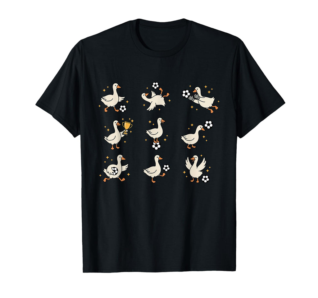 Silly Goose Playing Soccer Goalie Funny T-Shirt - Novelty Apparel Unisex