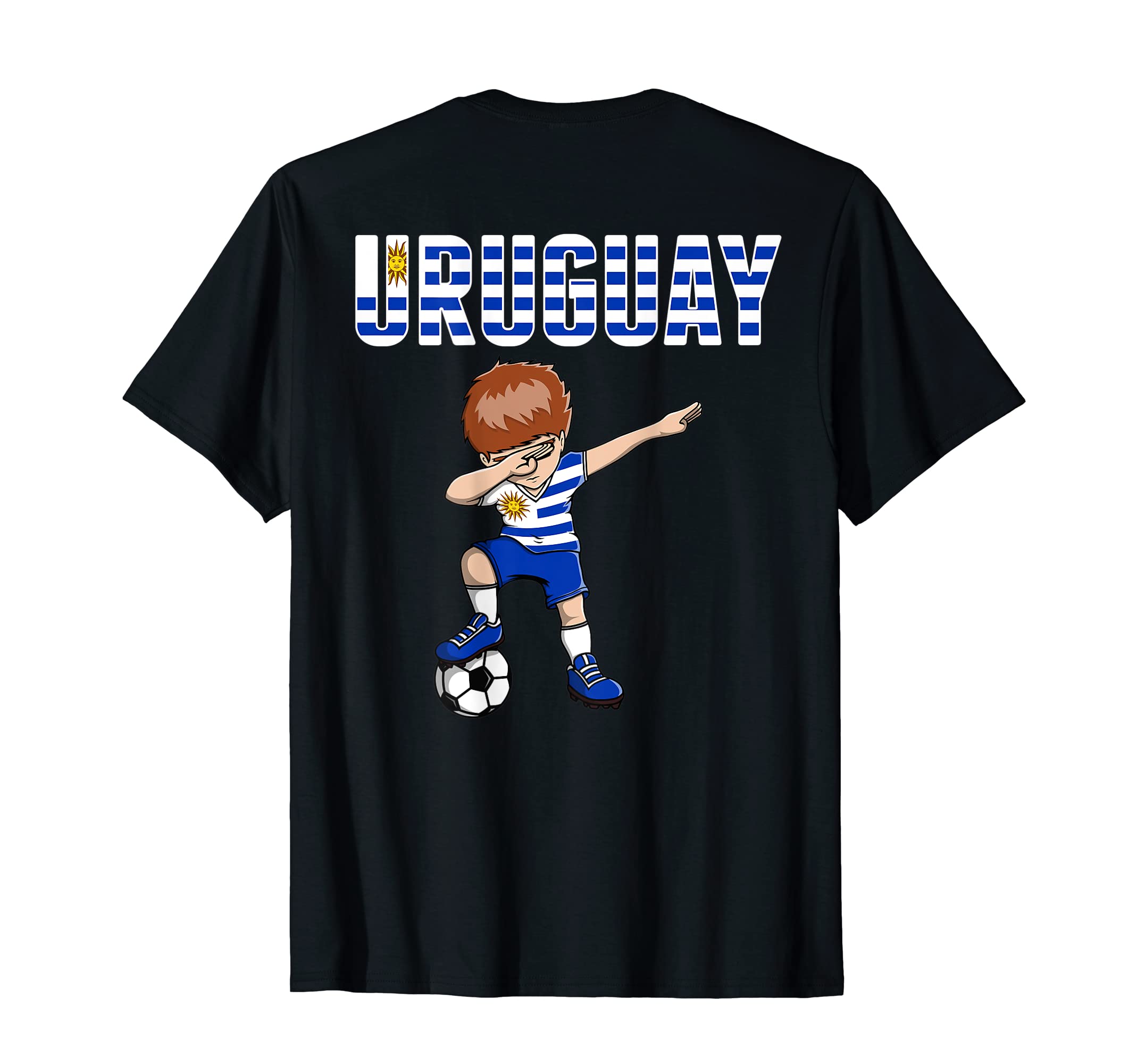 Dabbing Soccer Uruguay Soccer Fans Jersey T-Shirt - Novelty Apparel Unisex