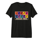 Soccer Vibes Colorful Action Packed T-Shirt - Novelty Apparel Men Women