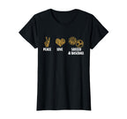 Peace Love Soccer Basketball T-Shirt - Minimalist Print Men Women