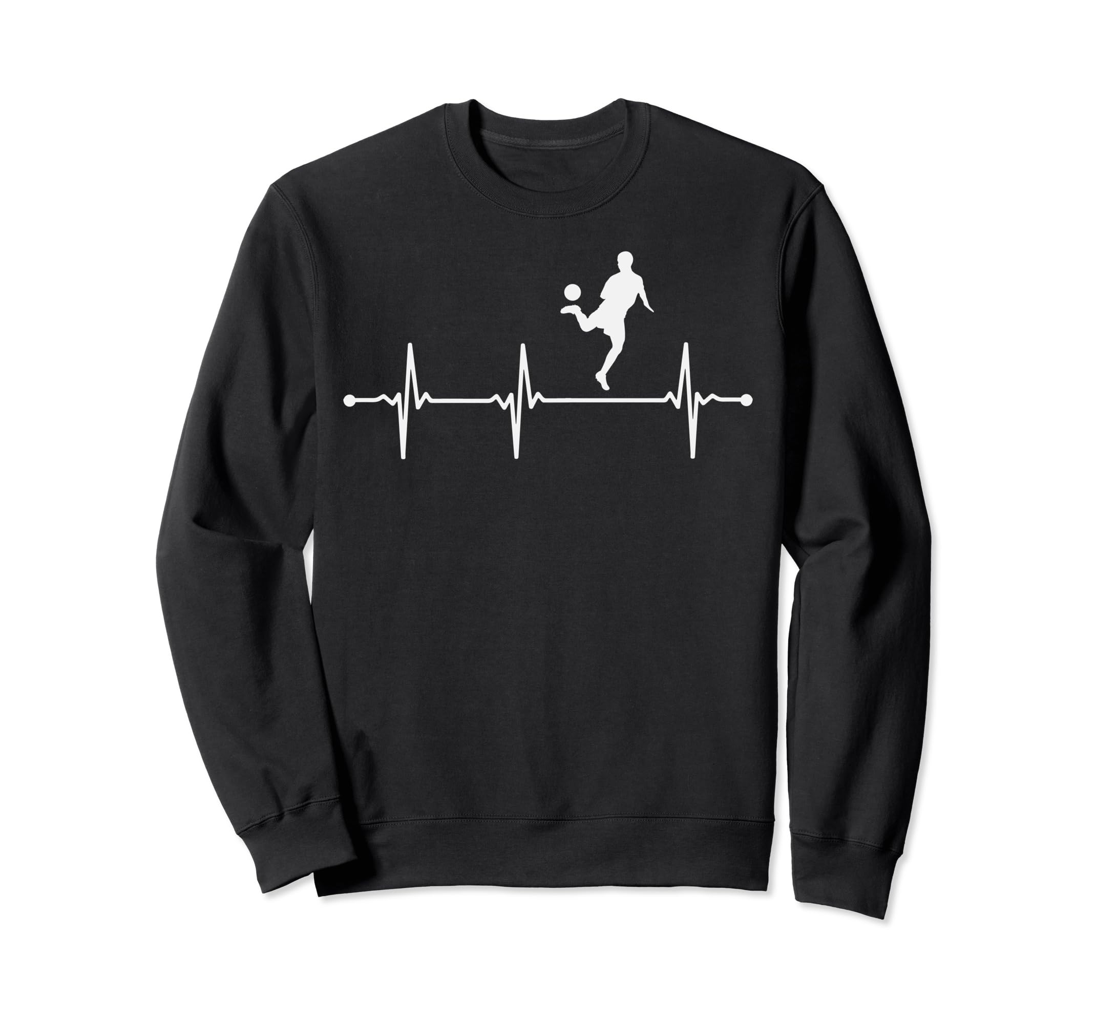 Soccer Player Heartbeat Soccer Sweatshirt - Casual Everyday Wear Unisex