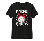 Raising Ballers Soccer Baseball T-Shirt - Fun Novelty Design for Adults