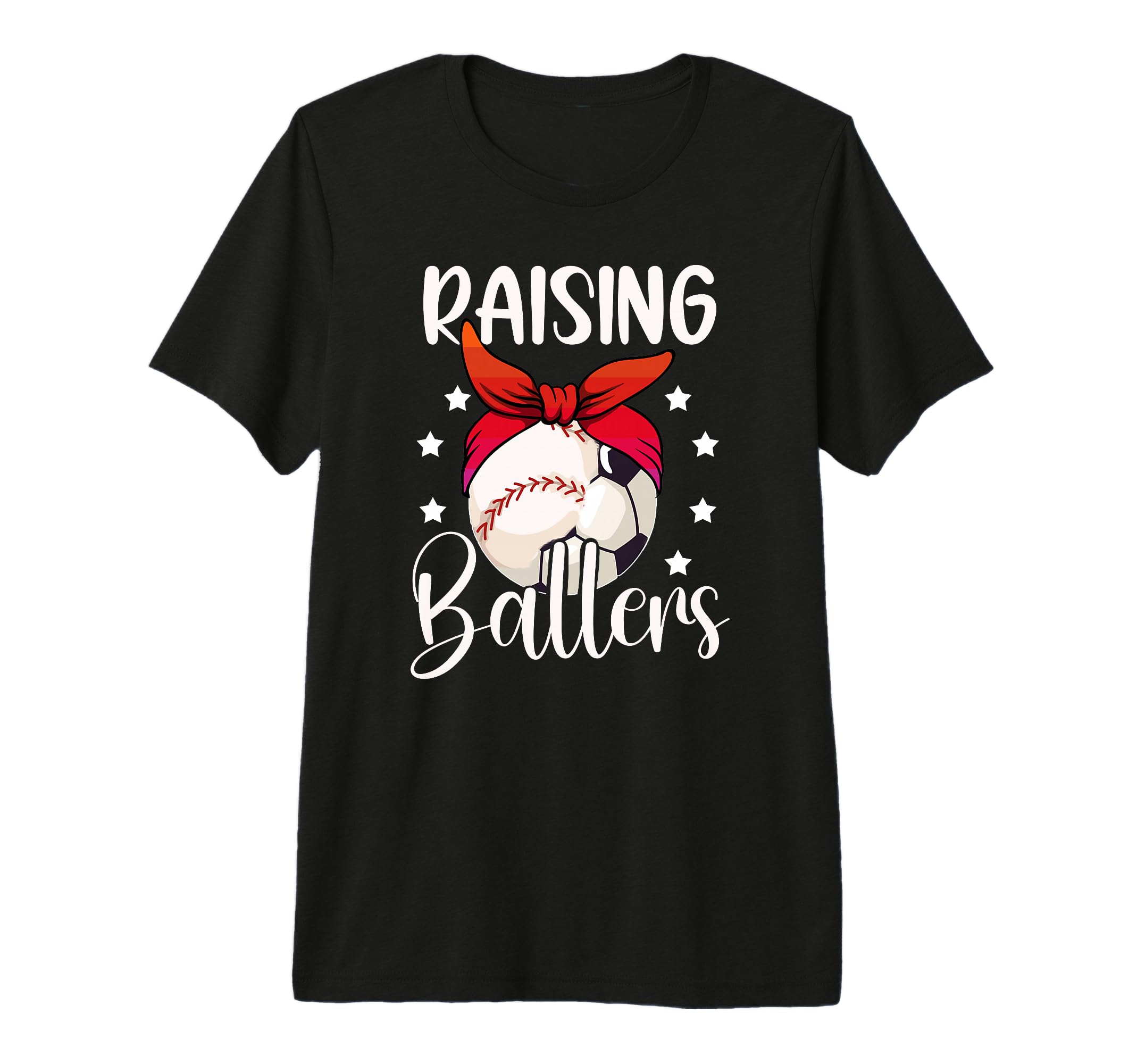 Raising Ballers Soccer Baseball T-Shirt - Fun Novelty Design for Adults