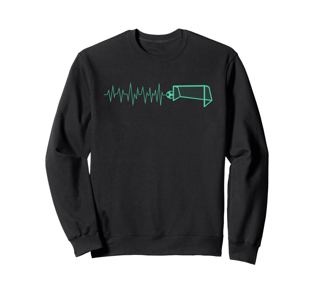 Funny Soccer Heartbeat Ecg Sweatshirt - Minimalist Print Men Women