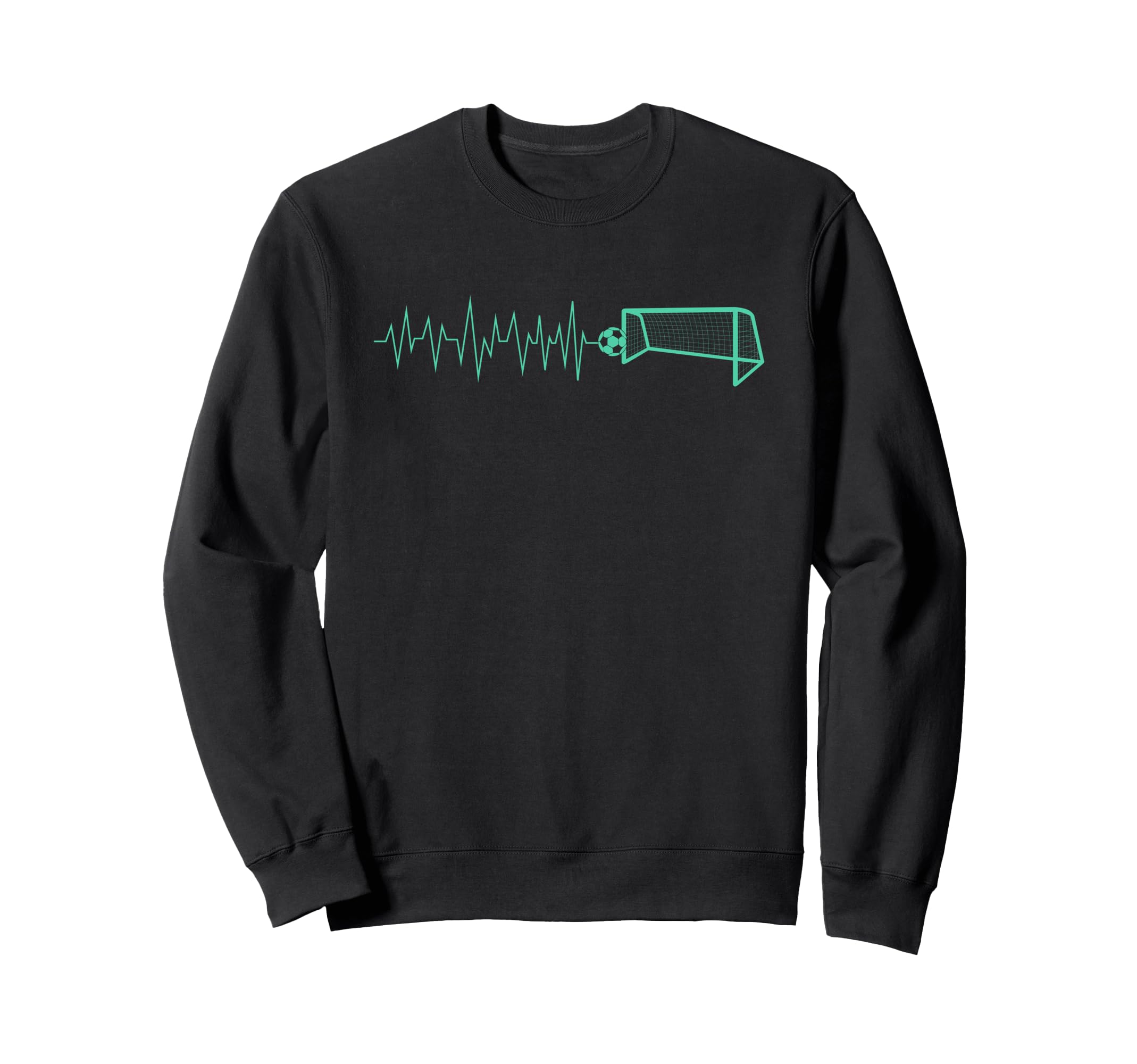 Funny Soccer Heartbeat Ecg Sweatshirt - Minimalist Print Men Women