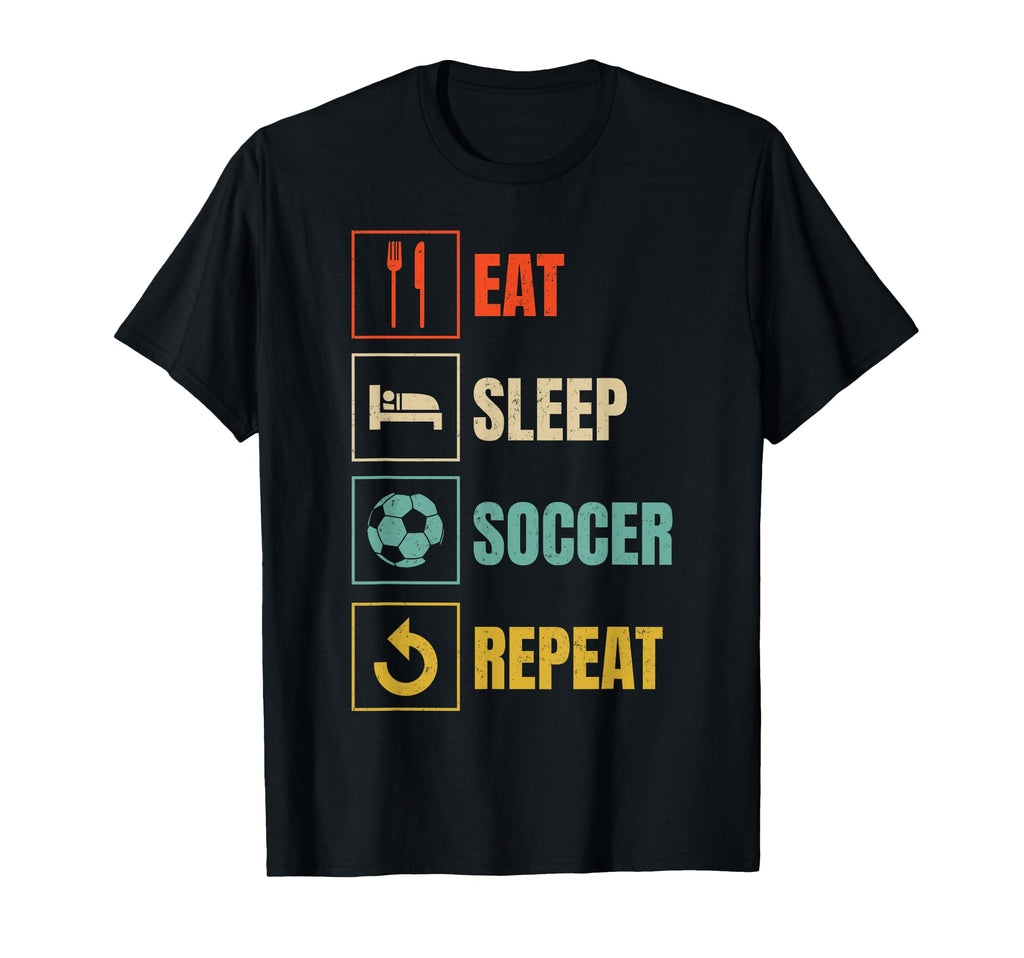Eat Sleep Soccer Repeat Sports Lover T-Shirt - Minimalist Print for Adults