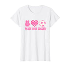 Peace Love Soccer Soccer Player Soccer T-Shirt - Custom Art Print Unisex