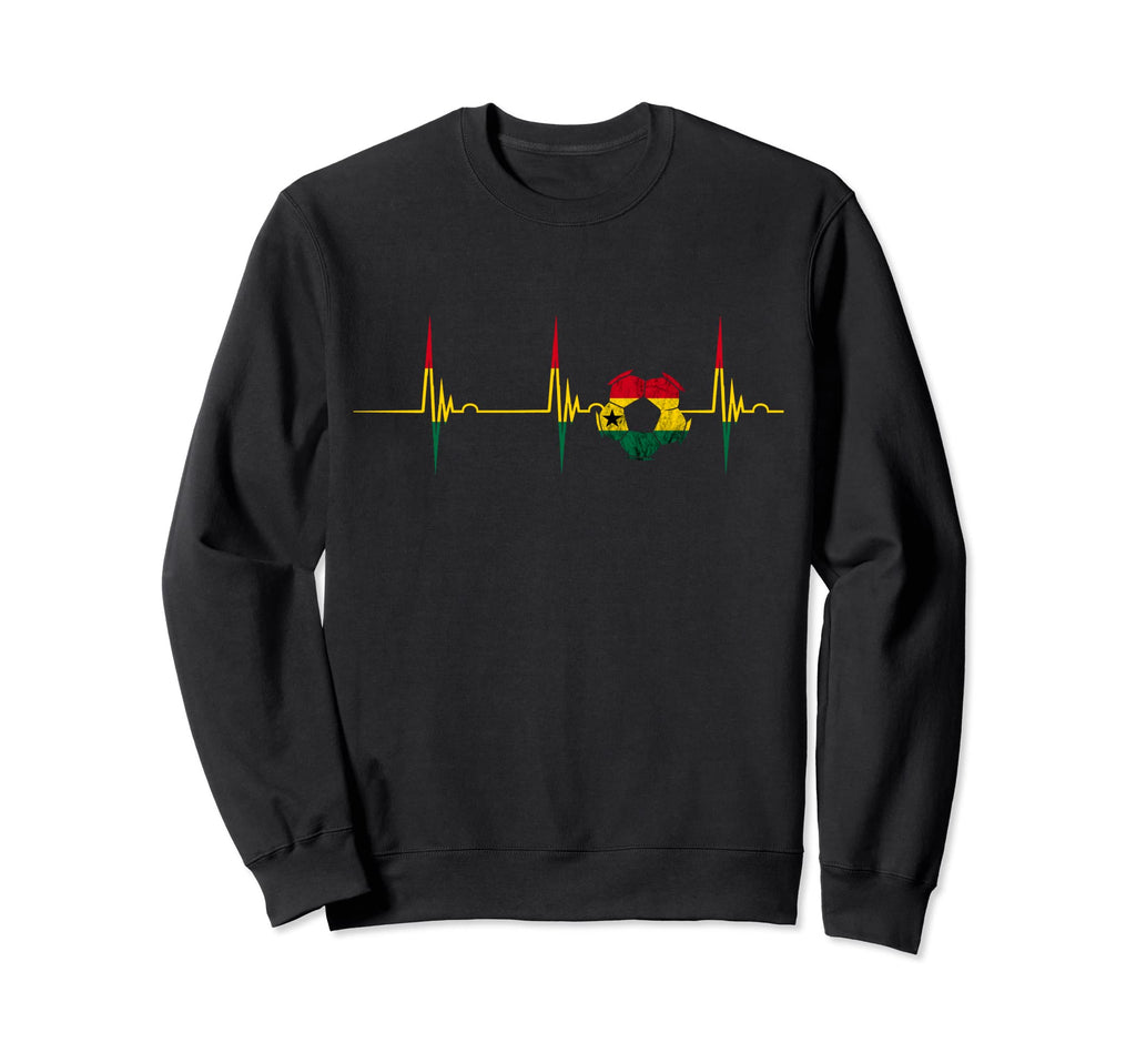 Ghana Soccer Team Ghana Heartbeat Sweatshirt - Custom Art Print for Adults