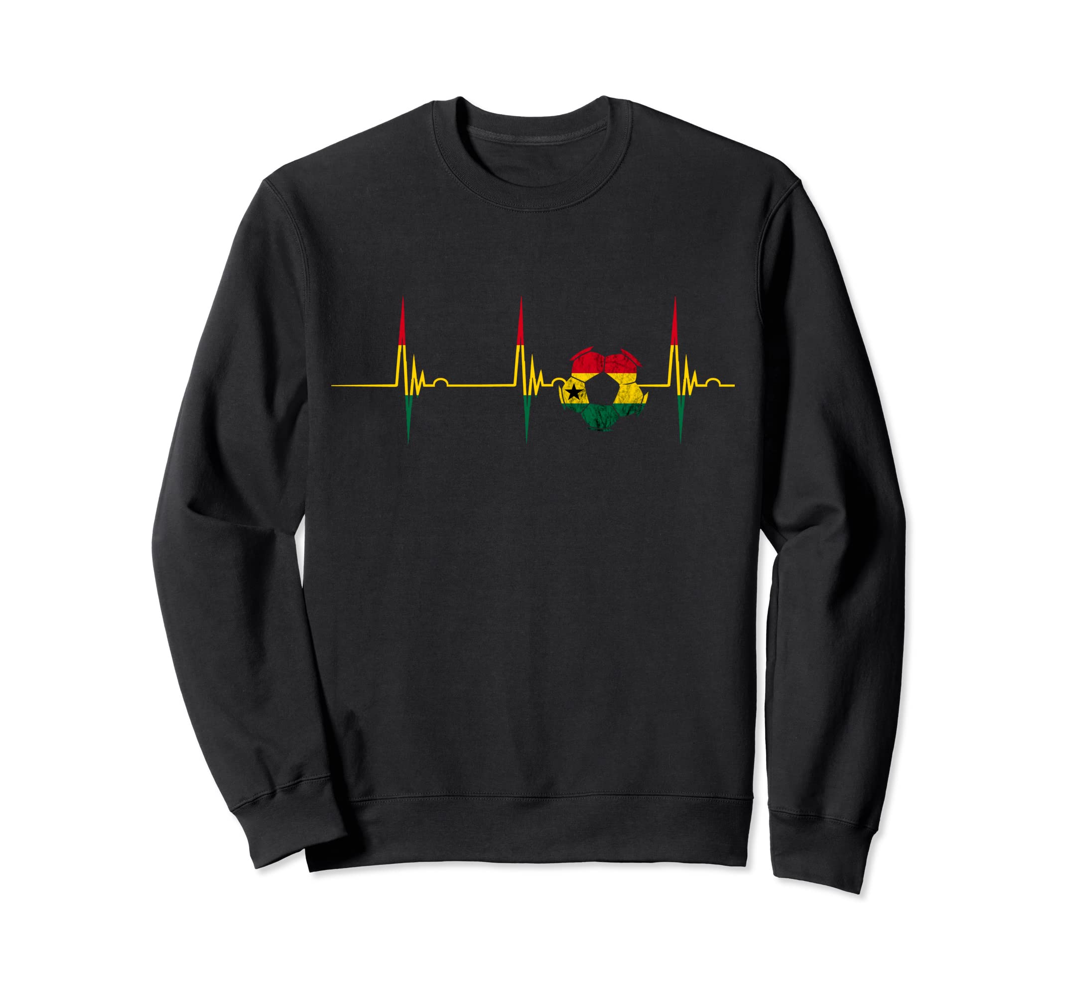 Ghana Soccer Team Ghana Heartbeat Sweatshirt - Custom Art Print for Adults