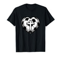 Soccer Ball Heart Christian Faith Cross T-Shirt - Novelty Apparel Men Women