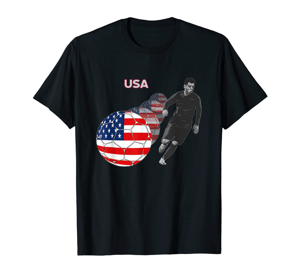 Usa Flag Football Player World Game T-Shirt - Minimalist Print Men Women