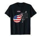 Usa Flag Football Player World Game T-Shirt - Minimalist Print Men Women