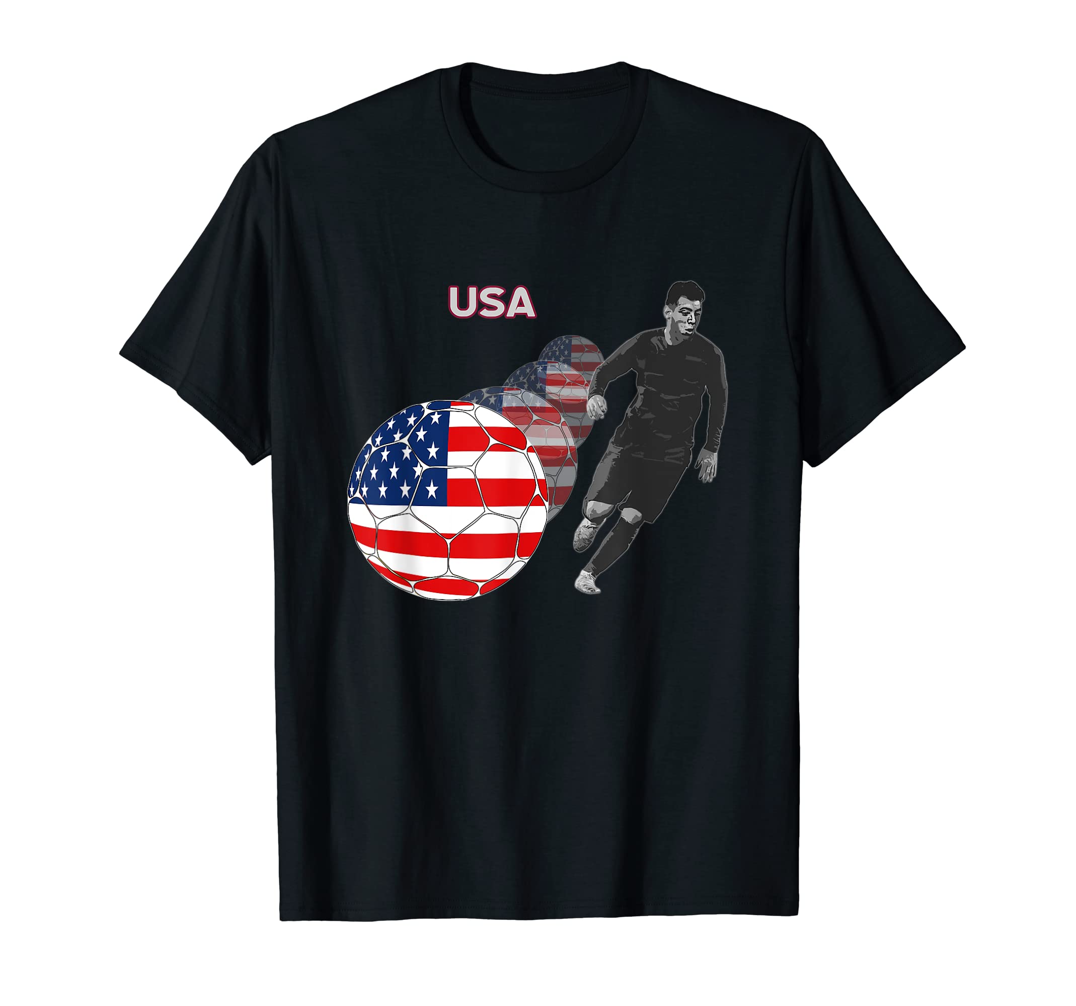 Usa Flag Football Player World Game T-Shirt - Minimalist Print Men Women