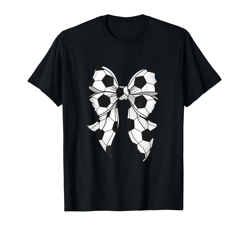 Soccer Coquette Bow Soccer Mama Mom T-Shirt - Novelty Apparel Unisex