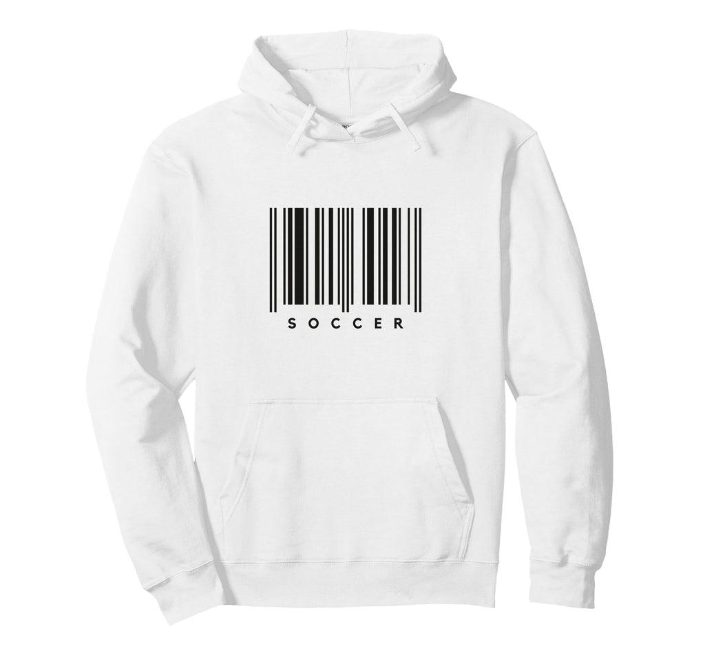Soccer Barcode Futbol Player Hoodie - Casual Everyday Wear Unisex