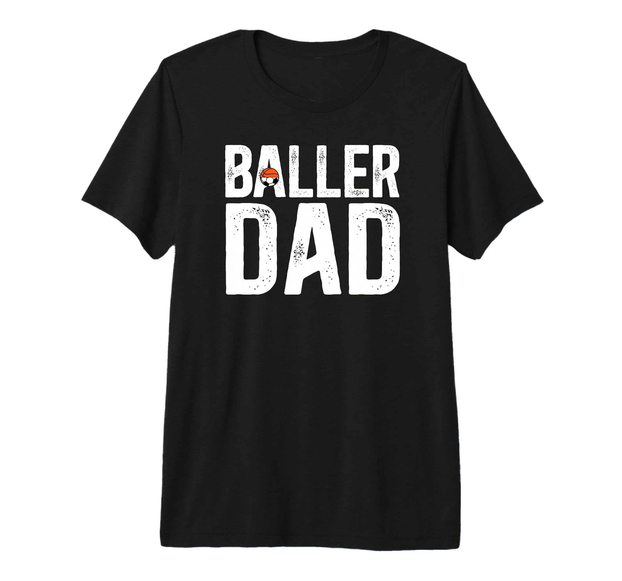 Mens Baller Dad Proud Soccer Basketball T-Shirt - Graphic Print for Adults