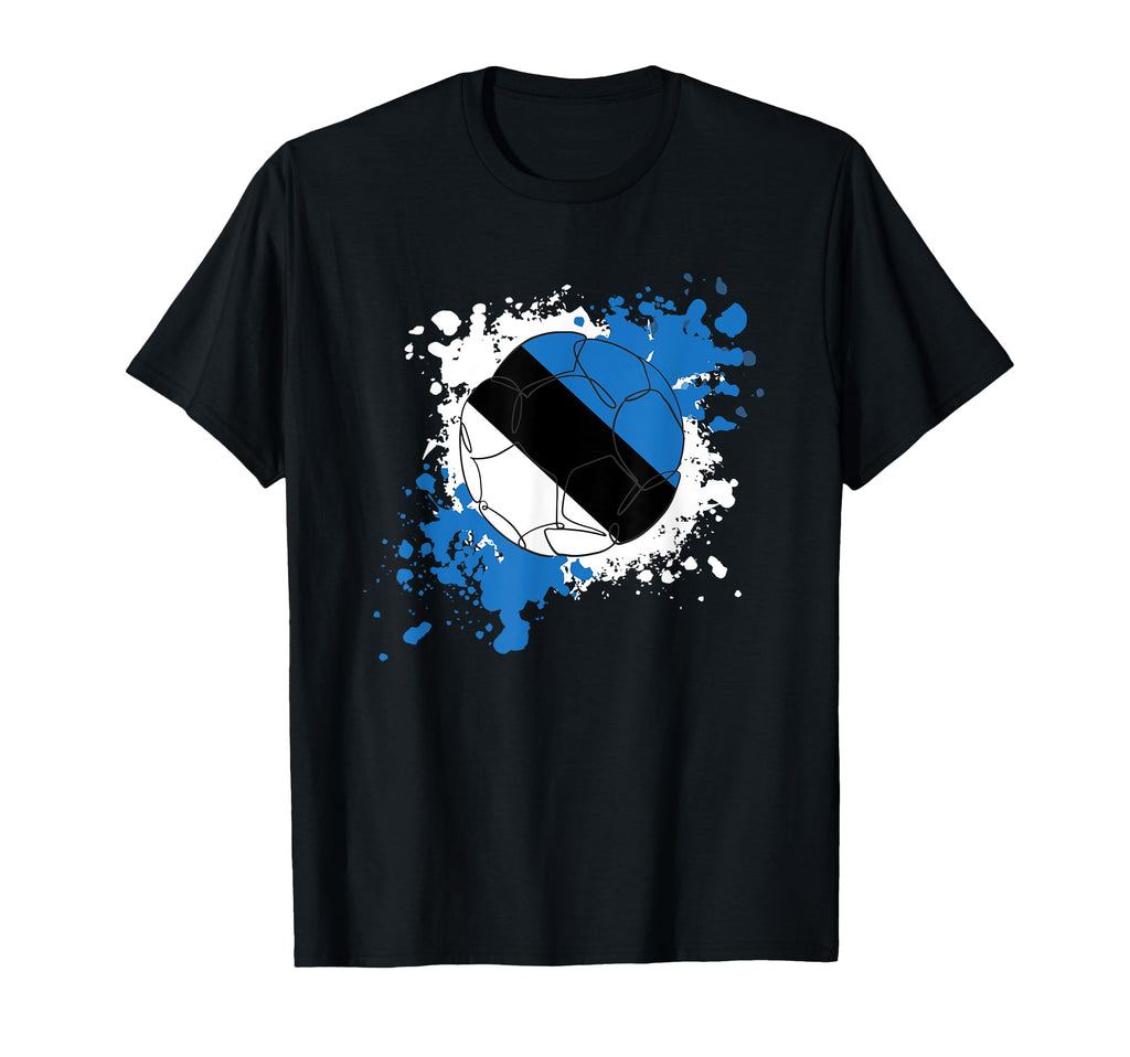 Soccer Ball Flag Estonia T-Shirt - Graphic Print for Adults