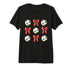 Soccer Mom Red Coquette Bow Tri Blend T-Shirt - Graphic Print Unisex