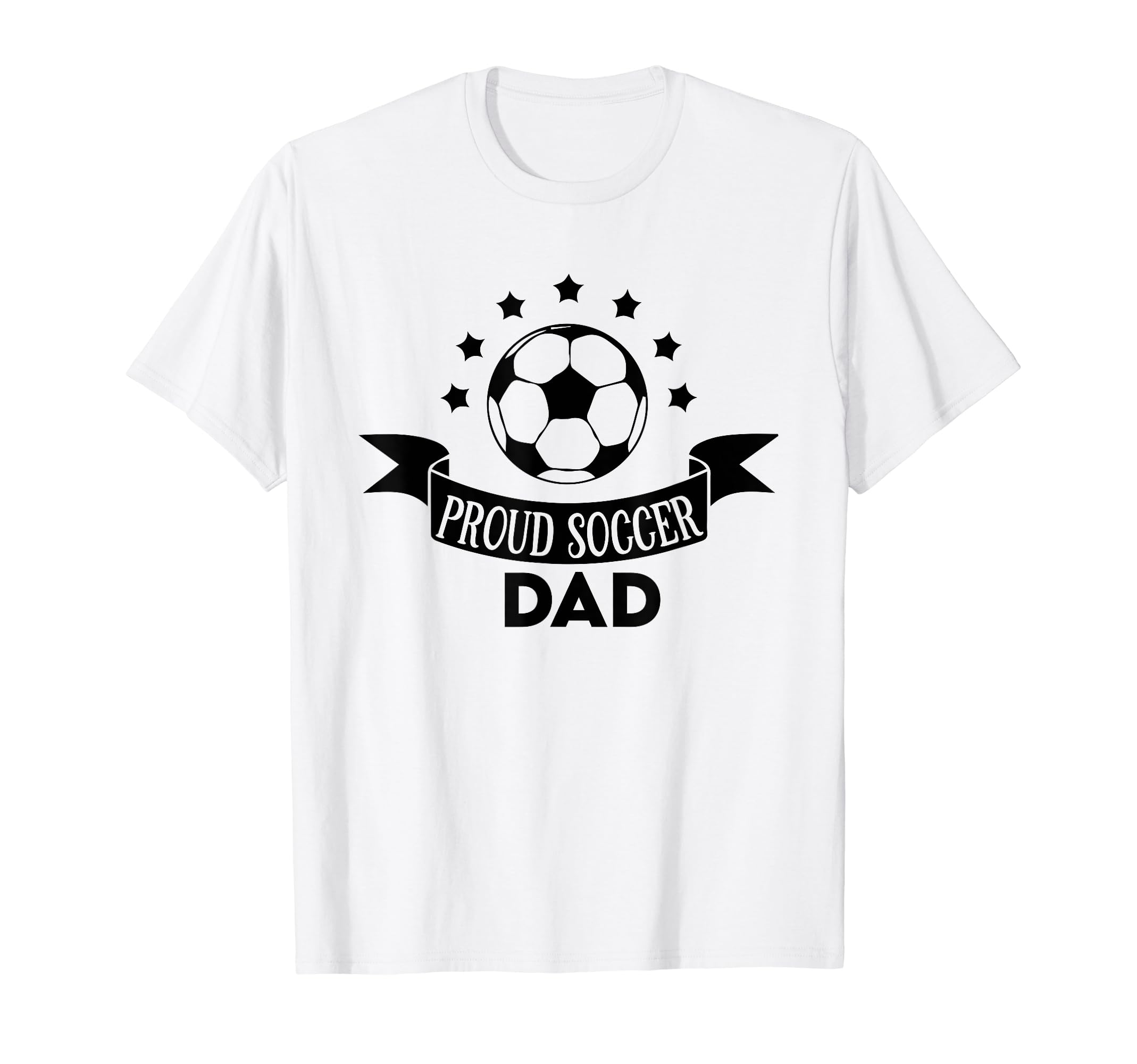 Proud Soccer Dad Father Sport Soccer T-Shirt - Minimalist Print for Adults