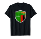 Zambia Flag Badge Soccer Fans T-Shirt - Fun Novelty Design Men Women