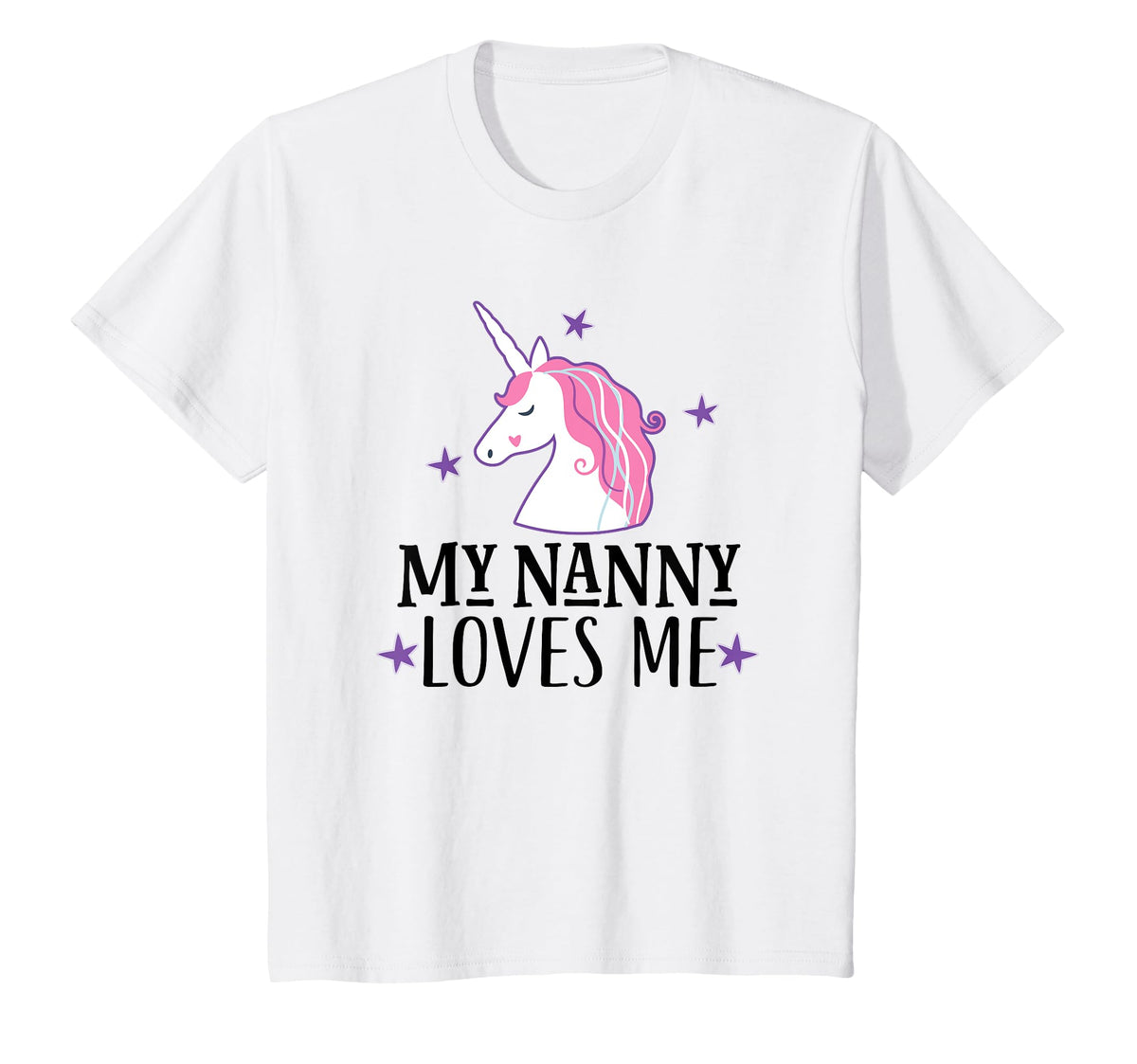 My Nanny Loves Me Unicorn Granddaughter T-Shirt - Trendy Graphic Unisex
