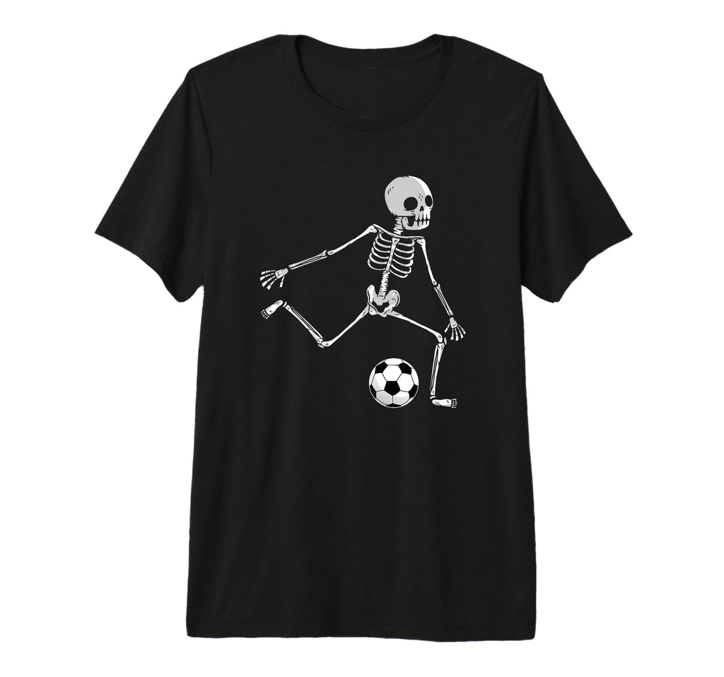 Skeleton Soccer Funny Halloween T-Shirt - Casual Everyday Wear for Adults