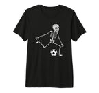 Skeleton Soccer Funny Halloween T-Shirt - Casual Everyday Wear for Adults