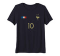 France Number 10 French Soccer T-Shirt - Novelty Apparel for Adults