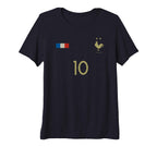 France Number 10 French Soccer T-Shirt - Novelty Apparel for Adults
