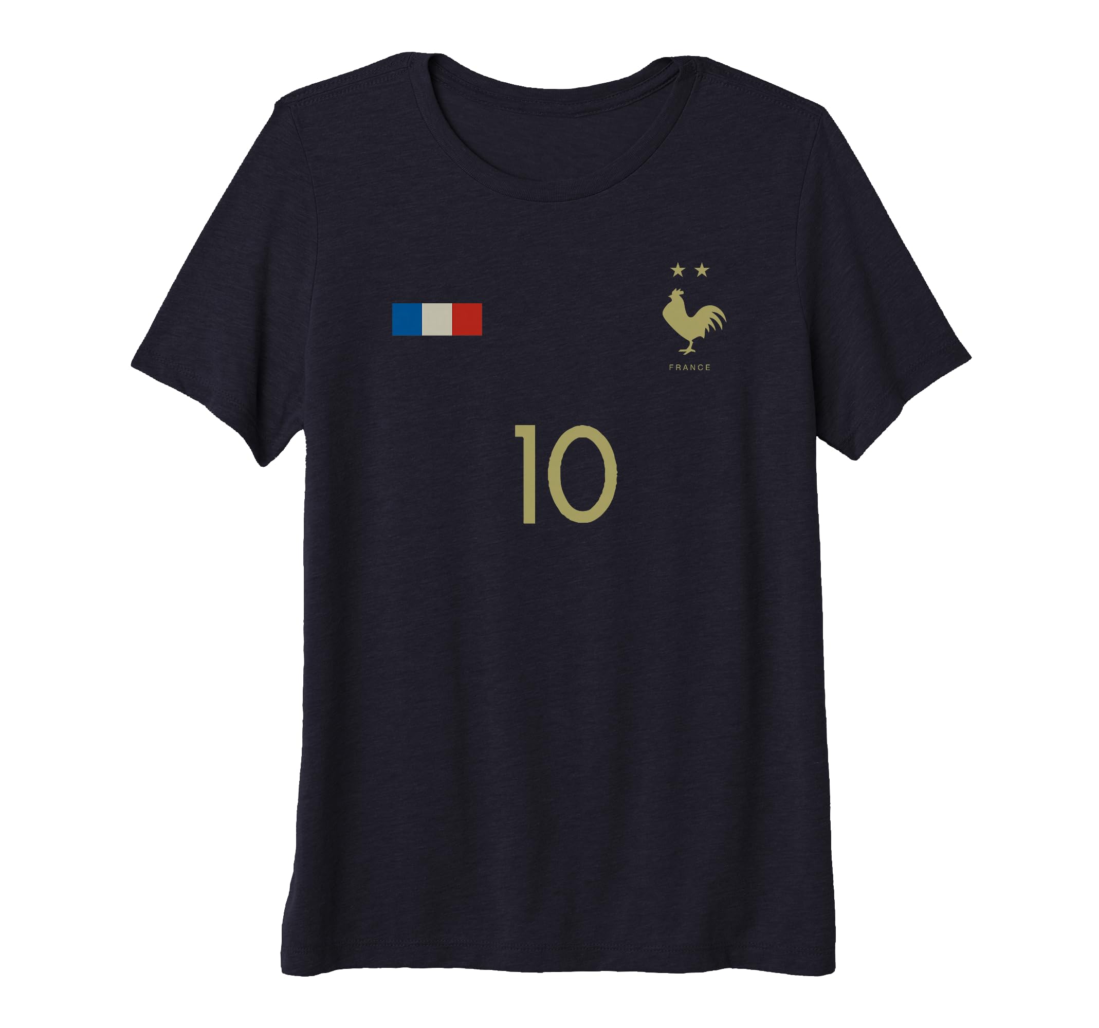 France Number 10 French Soccer T-Shirt - Novelty Apparel for Adults