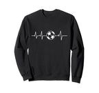 I Love Soccer Heartbeat Sweatshirt - Aesthetic Graphic Unisex