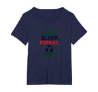 Eat Sleep Soccer Repeat Funny Sports Fan T-Shirt - Graphic Print Unisex