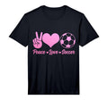 Soccer Player Peace Love Soccer Player T-Shirt - Aesthetic Graphic Unisex