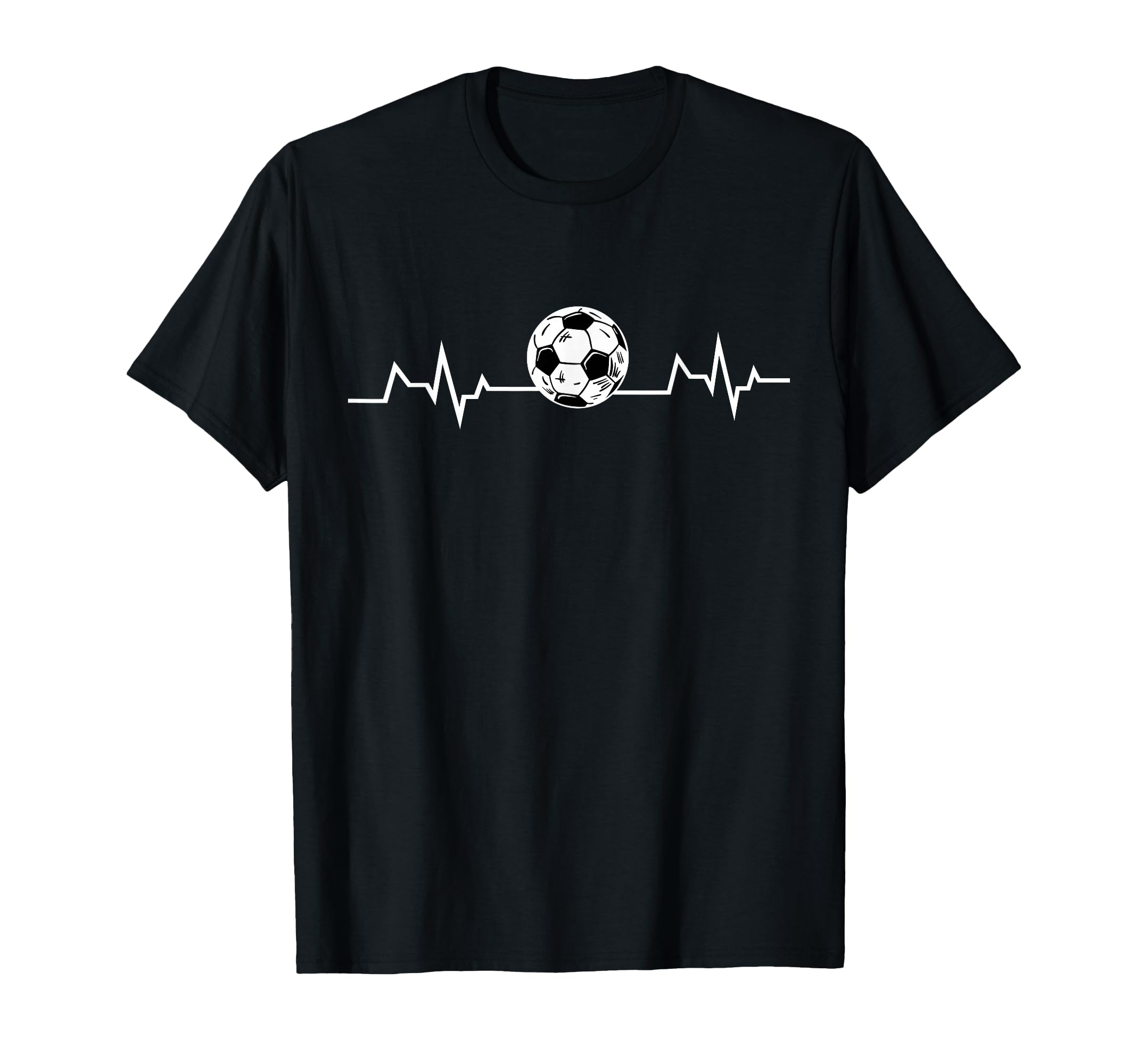 Soccer Heartbeat Soccer Lover Ball T-Shirt - Custom Art Print for Adults