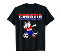 Dabbing Husky Dog Croatia Soccer Fans T-Shirt - Trendy Graphic Men Women