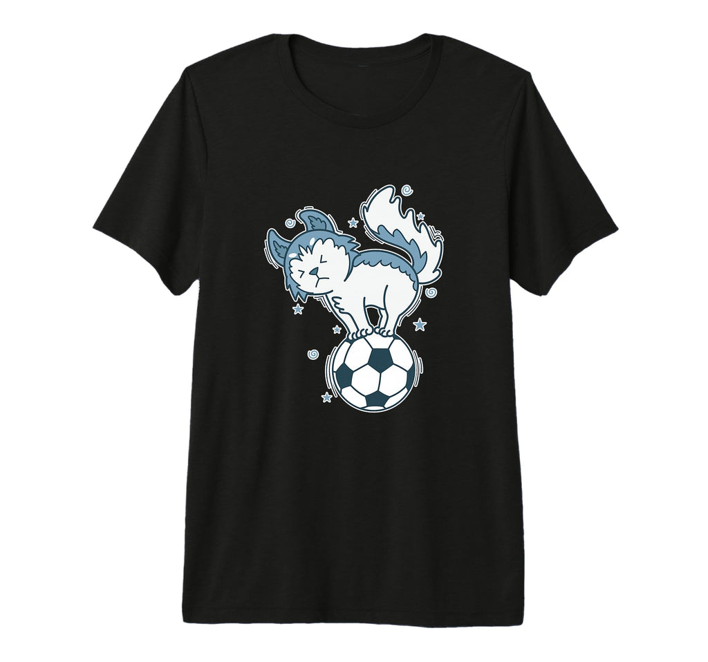 Husky Dog Loves Soccer Tri Blend T-Shirt - Trendy Graphic for Adults