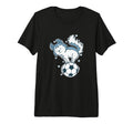 Husky Dog Loves Soccer Tri Blend T-Shirt - Trendy Graphic for Adults