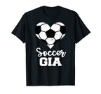 Soccer Gia Funny Soccer Heart T-Shirt - Fun Novelty Design for Adults