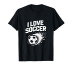 I Love Soccer Enthusiast Sports T-Shirt - Custom Art Print Men Women