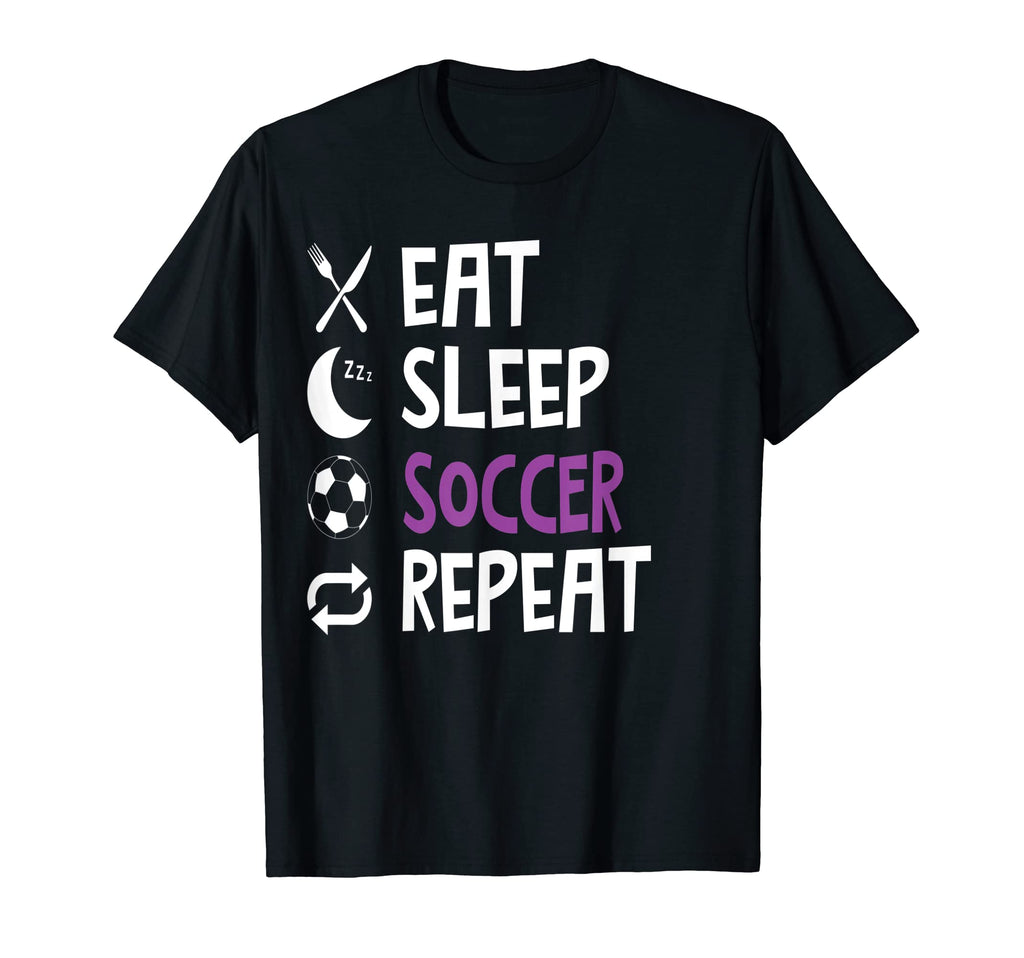 Funny Eat Sleep Soccer Repeat Player T-Shirt - Custom Art Print Unisex