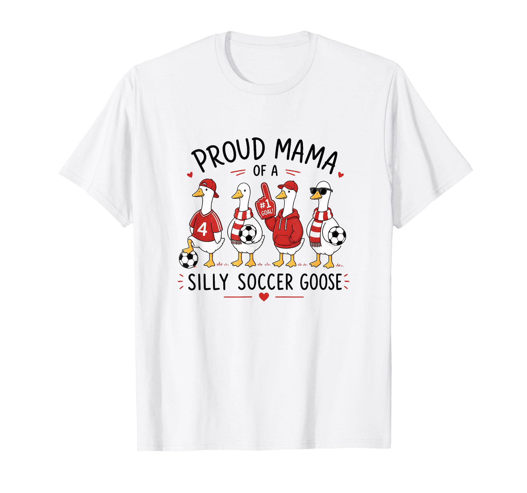 Proud Mama Silly Soccer Goose Mom Hoodie - Unique Graphic Men Women