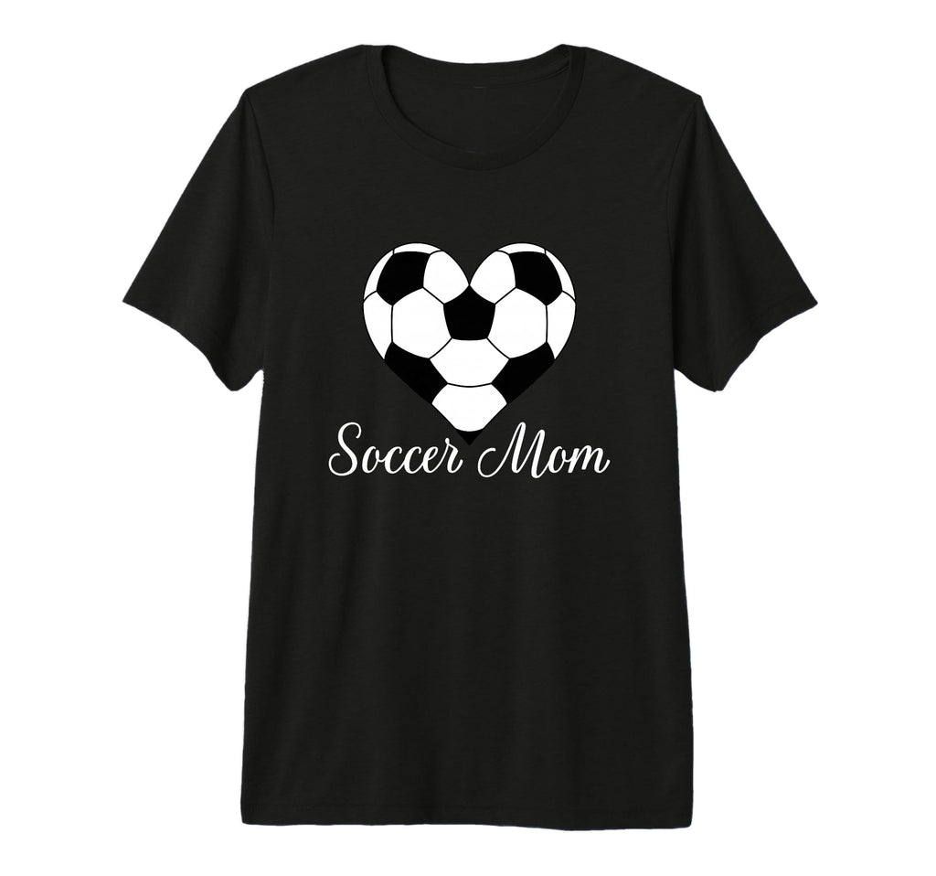 Soccer Mom Heart Soccer Ball Funny T-Shirt - Graphic Print Men Women
