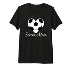 Soccer Mom Heart Soccer Ball Funny T-Shirt - Graphic Print Men Women
