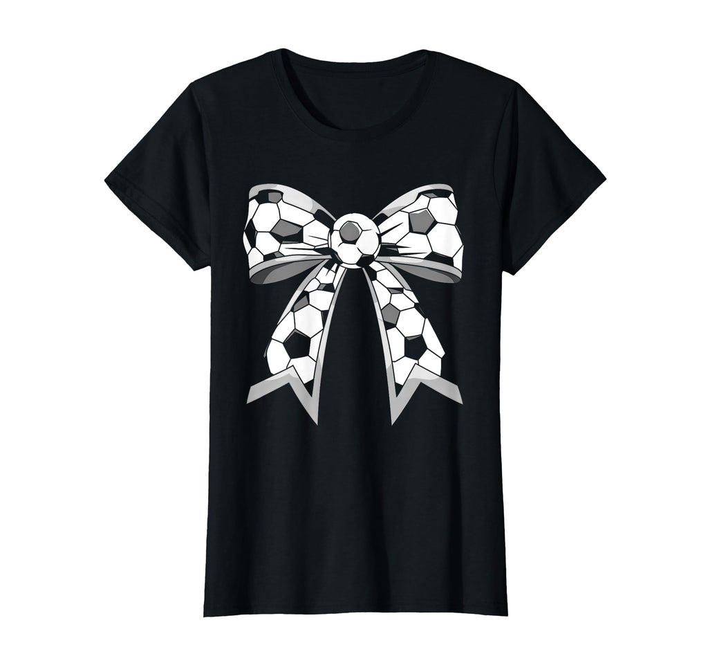 Womens Soccer Coquette Bow Soccer Mom T-Shirt - Graphic Print Men Women