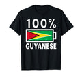 Guyana Flag 100 Guyanese Battery T-Shirt - Casual Everyday Wear Unisex
