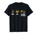 Peace Love Softball Soccer Softball T-Shirt - Aesthetic Graphic Unisex