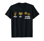Peace Love Softball Soccer Softball T-Shirt - Aesthetic Graphic Unisex
