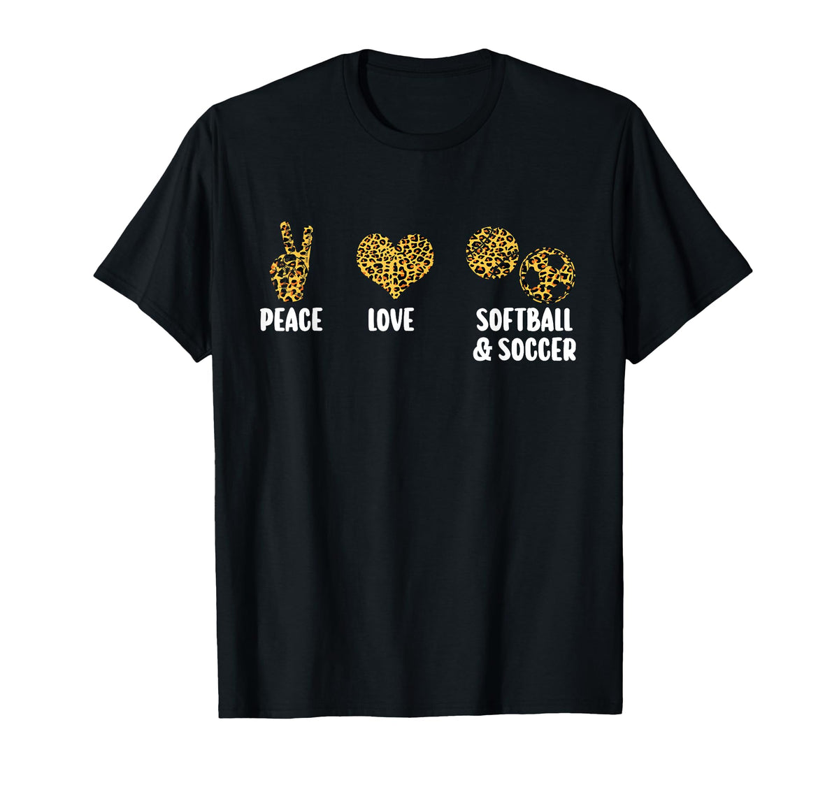 Peace Love Softball Soccer Softball T-Shirt - Aesthetic Graphic Unisex