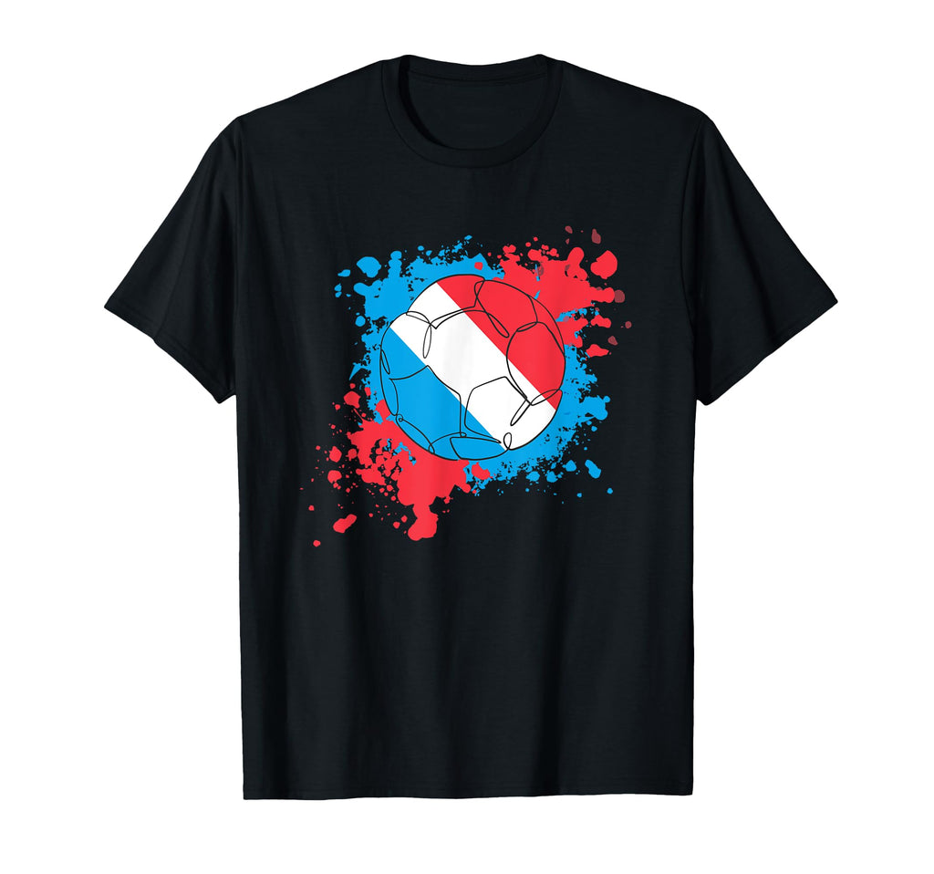 Soccer Ball Flag Luxembourg T-Shirt - Streetwear Style Unisex