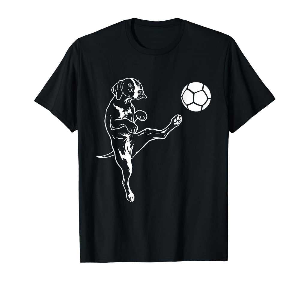 Labrador Playing Soccer Dog Lover Futbol T-Shirt - Custom Art Print Unisex